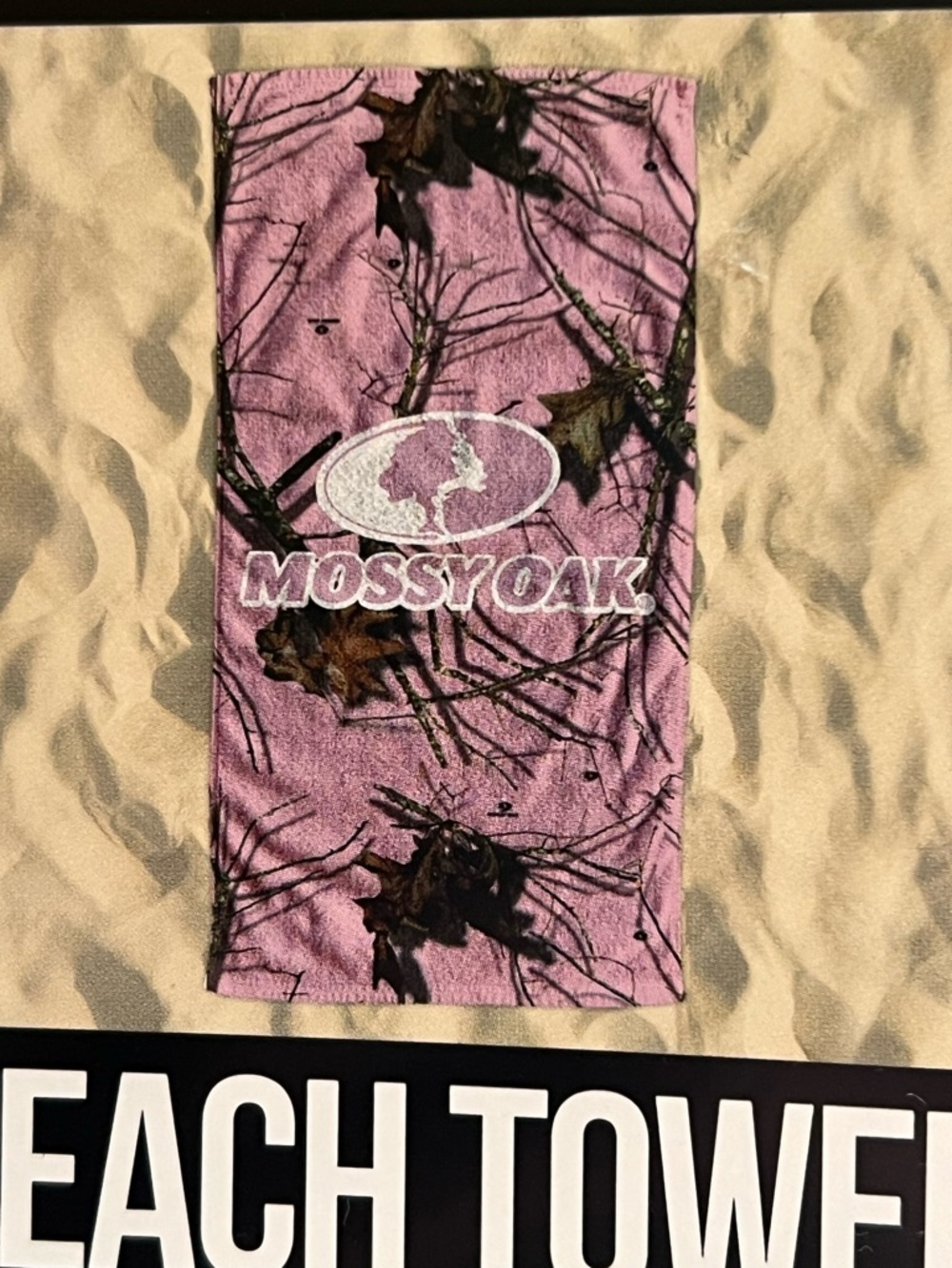Pink Camouflage Mossy Oak Beach Towel